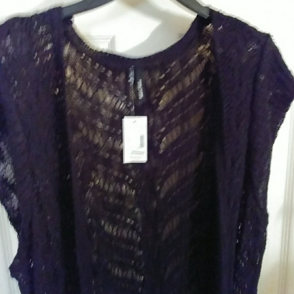 Maurices short sleeved open knit sweater cardigan